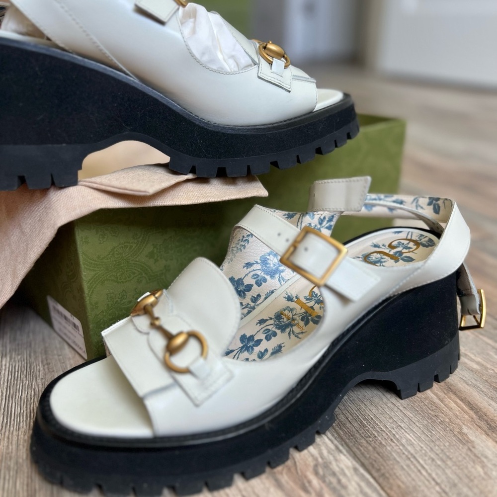 Gucci white off lug sandals size 41/10-10.5 - Picture 13 of 14